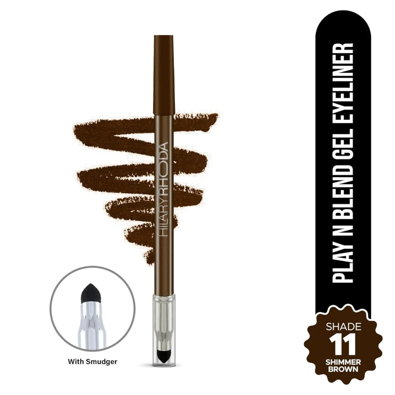 Hilary Rhoda Play n Blend Gel Eyeliner | One Stroke Application | Highly Pigmented | Matte & Shimmer Finish | 2 in 1 Smudger + Eyeliner | Butter Smooth Texture | 1.5g - (Shimmer Brown | Shade 11) thumbnail 2